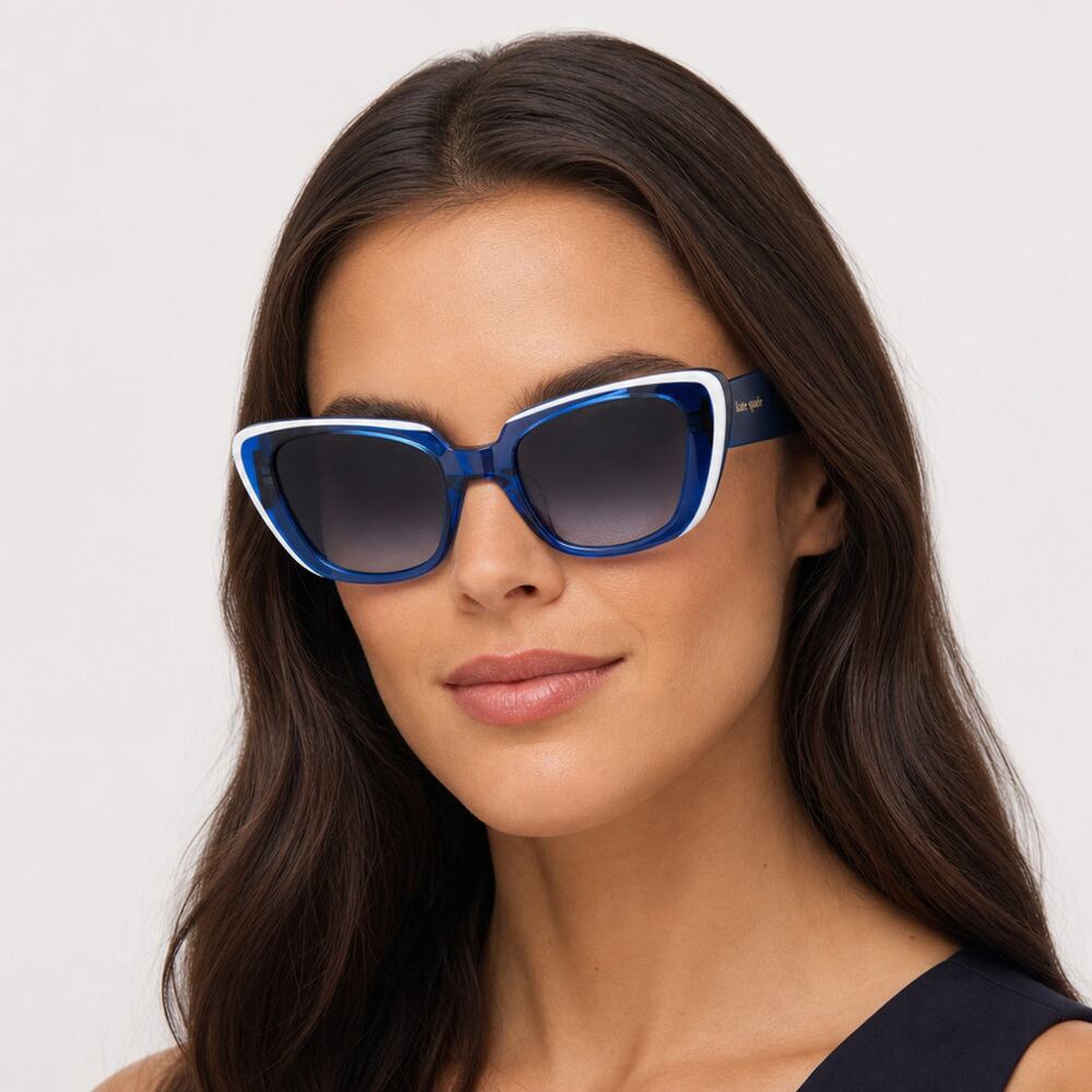 NEW Kate Spade FABIA/S 00JU9O Blue White Sunglasses authentic